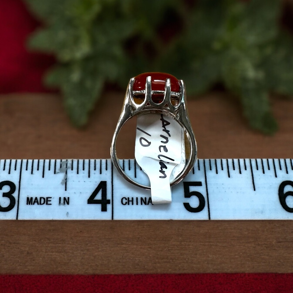 Carnelian Sterling Silver Ring - Picture 6 of 11